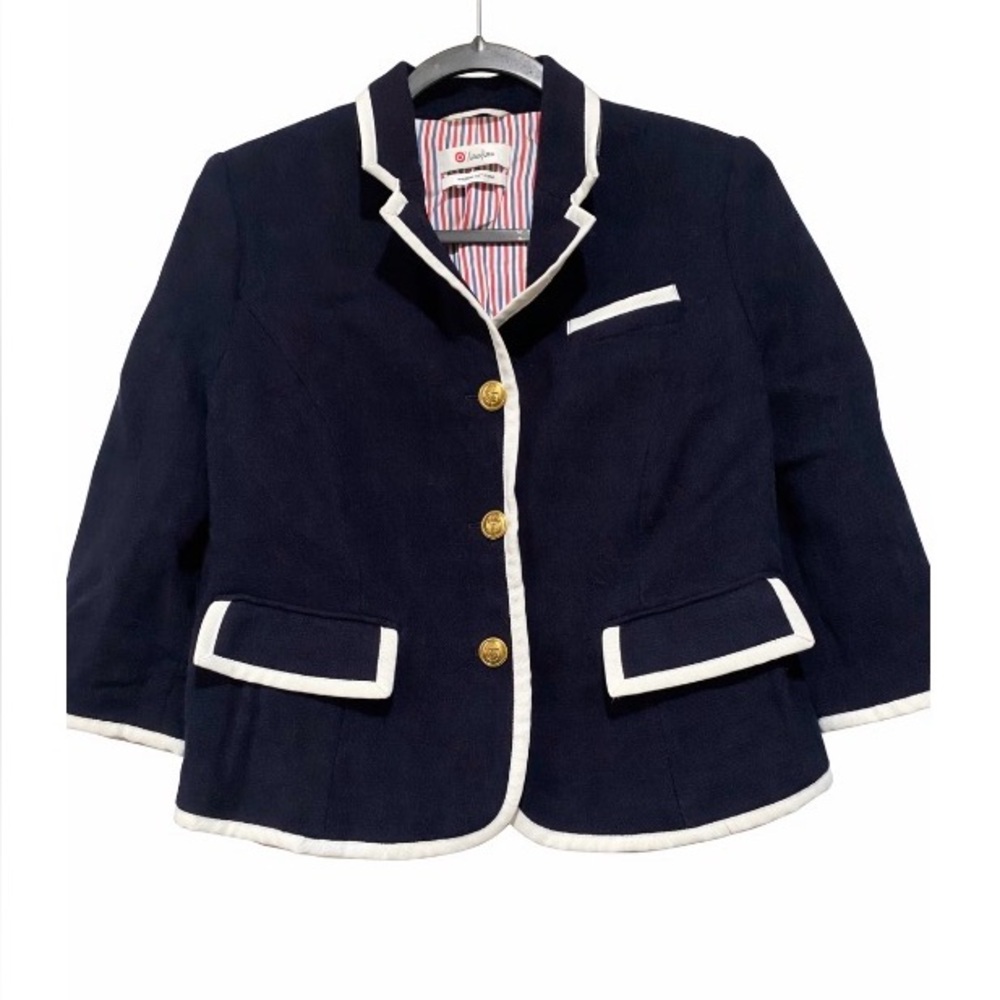 Thom Browne Neiman Marcus Target Navy Blazer Gold tone Buttons size large